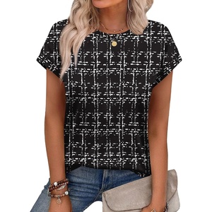 image:imageAlaroo Womens Summer Tops Short Sleeve Shirts Crew Neck Cute Trendy Tunic Blouses S3XLPrint 47