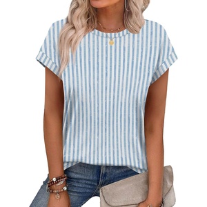 image:imageAlaroo Womens Summer Tops Short Sleeve Shirts Crew Neck Cute Trendy Tunic Blouses S3XLPrint 48