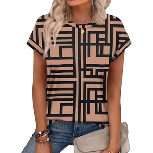 image:imageAlaroo Womens Summer Tops Short Sleeve Shirts Crew Neck Cute Trendy Tunic Blouses S3XLPrint 53