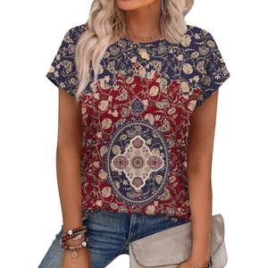 image:imageAlaroo Womens Summer Tops Short Sleeve Shirts Crew Neck Cute Trendy Tunic Blouses S3XLPrint 54