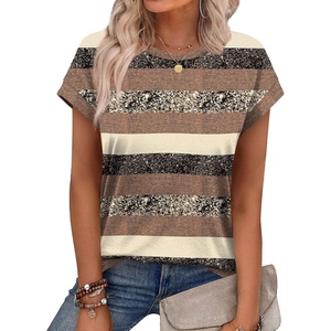 image:imageAlaroo Womens Summer Tops Short Sleeve Shirts Crew Neck Cute Trendy Tunic Blouses S3XLPrint 55