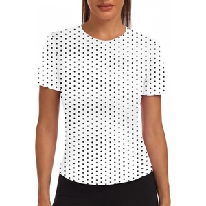 image:imageAlaroo Womens Summer Tops Short Sleeve Shirts Crewneck Basic TeeBlack Dot