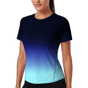 image:imageAlaroo Womens Summer Tops Short Sleeve Shirts Crewneck Basic TeeBlue Gradient
