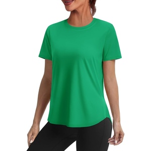 image:imageAlaroo Womens Summer Tops Workout Short Sleeve Crewneck T ShirtsGreen
