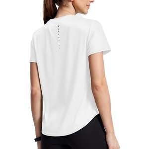 image:imageAlaroo Womens Summer Tops Workout Short Sleeve Crewneck T ShirtsWhite