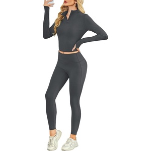 image:imageAlaroo Workout Sets for Women 2 Piece Fashion Clothing 14 Zip Fall Outfits06 Deep Grey