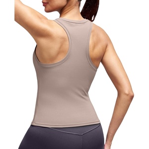 image:imageAlaroo Workout Tops for Women Sleeveless Racerback Tank TopsGrey Khaki