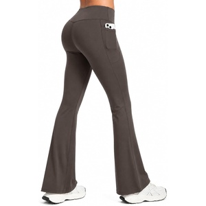 image:imageAlaroo Yoga Pants Flare Leggings with Pockets for Women 2931Brown
