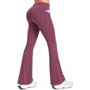 image:imageAlaroo Yoga Pants Flare Leggings with Pockets for Women 2931Dark Purple