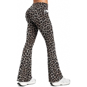image:imageAlaroo Yoga Pants Flare Leggings with Pockets for Women 2931Leopard Print